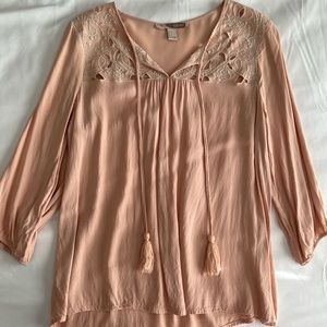 Peasant top with floral details